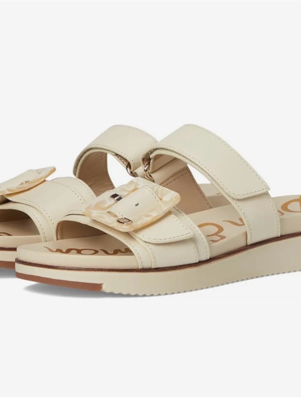 Sam Edelman Adrianna modern ivory leather sandals slides 7